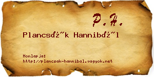 Plancsák Hannibál névjegykártya